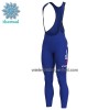 Set Fietsshirt Lange Mouw + Lange Koersbroek 2022 BikeExchange Jayco Winter Thermal Fleece Wit Blauw